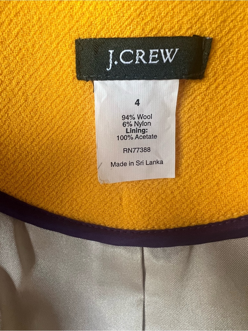 J. Crew Classic Lady Day Coat - Italian Double-Cloth Wool - Size 4 - Like New - Picture 7 of 7